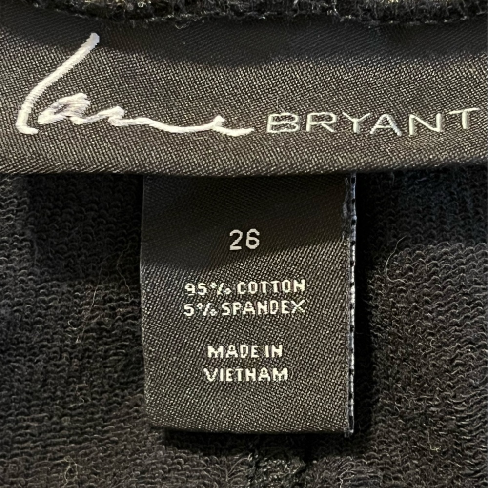 Lane Bryant METALLIC GOLD STRETCH PANTS Size 26 ELASTIC WAISTBAND EUC - Picture 8 of 9